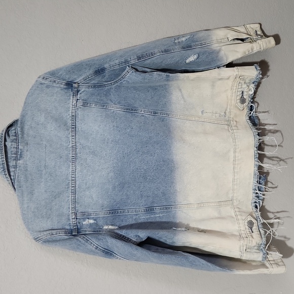 Blank NYC Jacket Jean Distressed Gradient Fade Dad Denim Medium - Picture 5 of 9